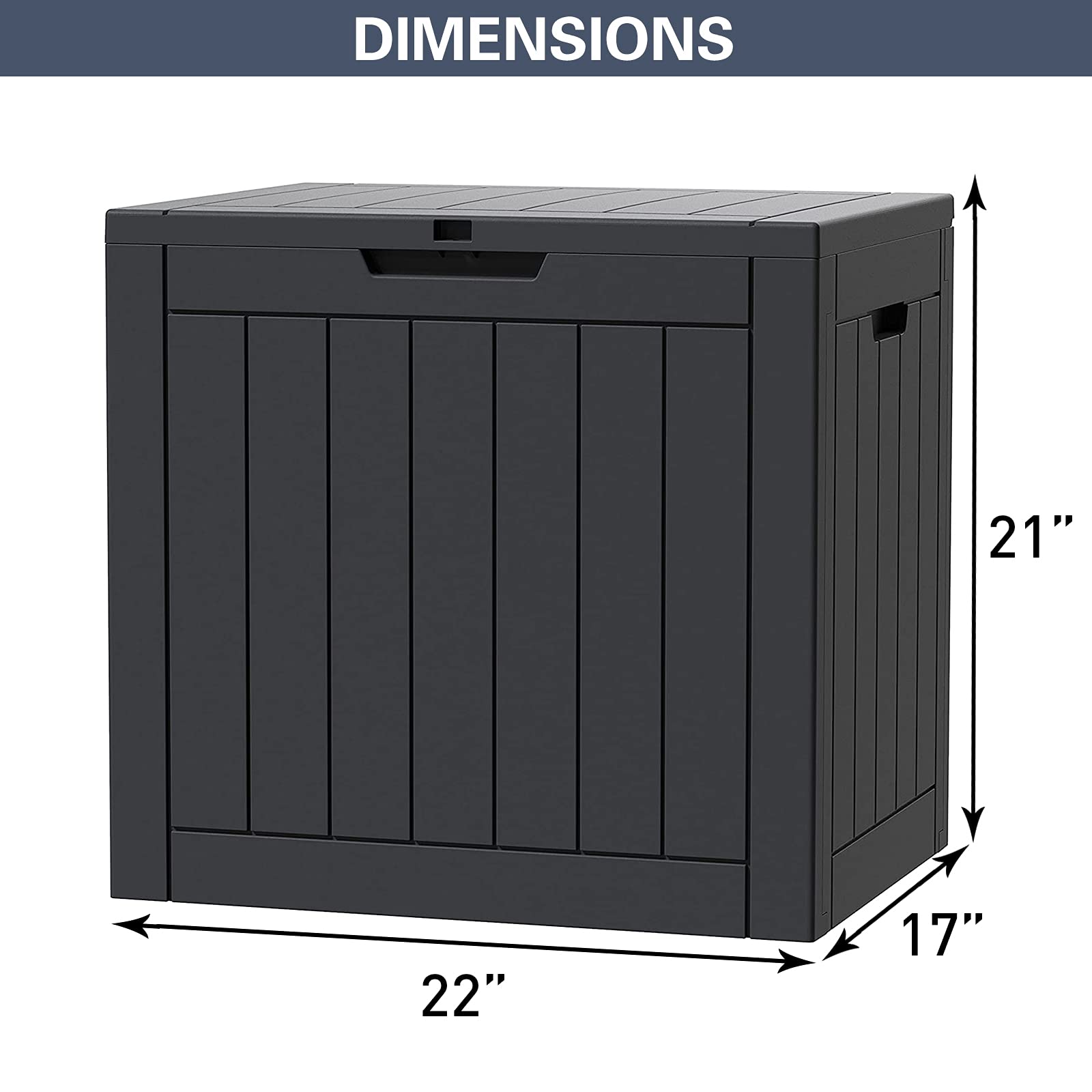 Deck Box 30 Gallon Outdoor Storage Box for Food Deliveries, Patio Tools, Outdoor Cushions & Pillows, Garden Supplies, Pet Stuff and Pool Accessories, Black (Delivery Sign & Lock Included)