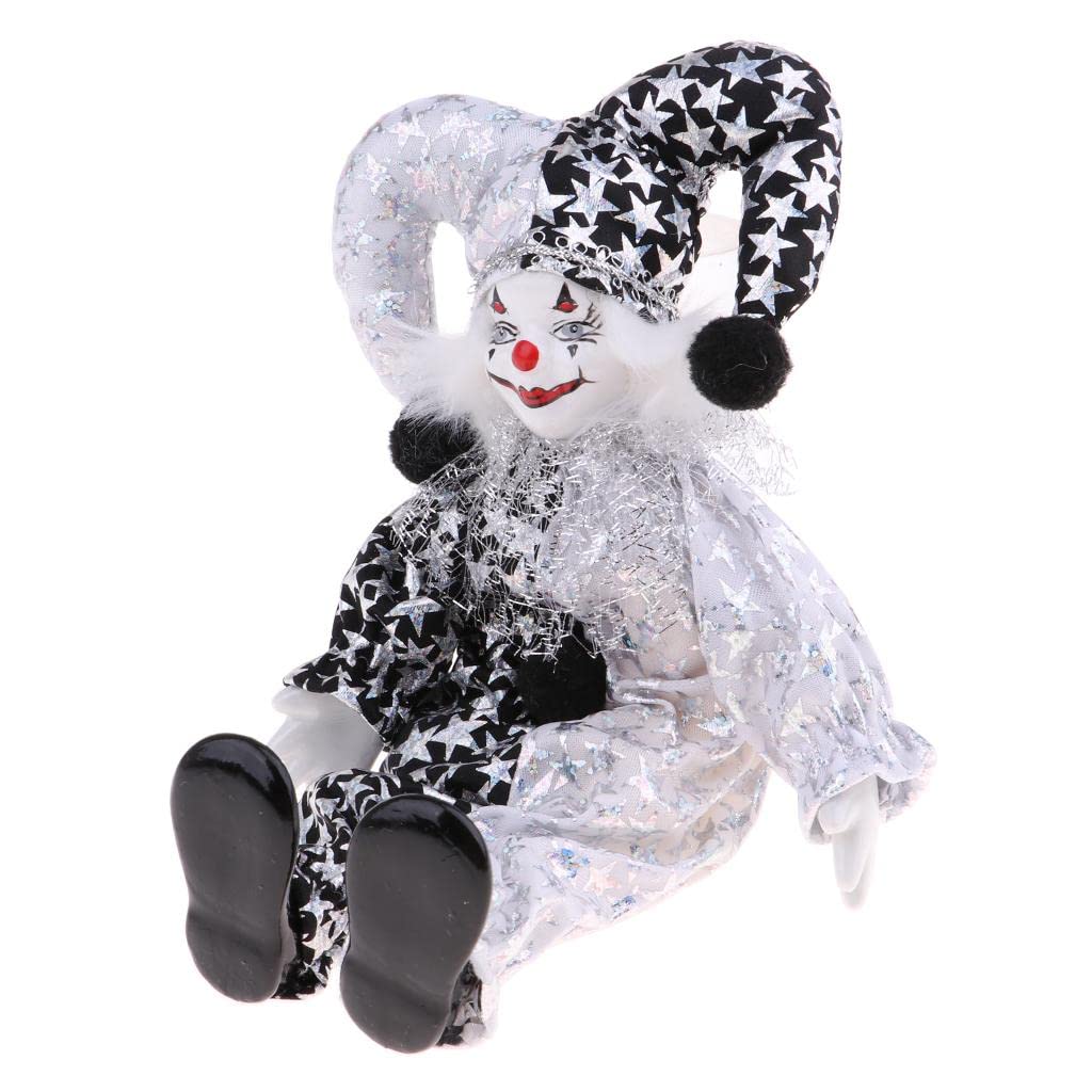 Luwecf Whimsical Jester Doll - Colorful Attire Clown Figurine for Festive Home Decor