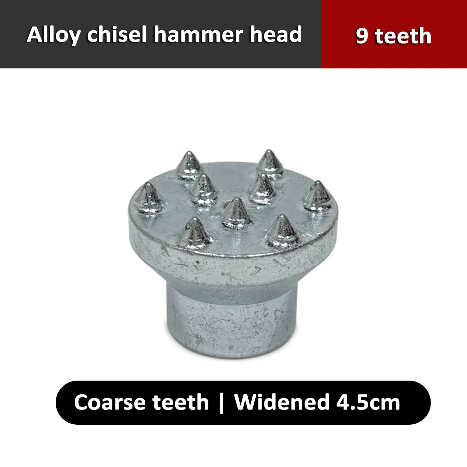 Herramienta neumática de martillo de buje con puntas de carburo de 9 dientes de doble cabeza, para rugosidad de superficie de piedra y preparación de parches de reparación