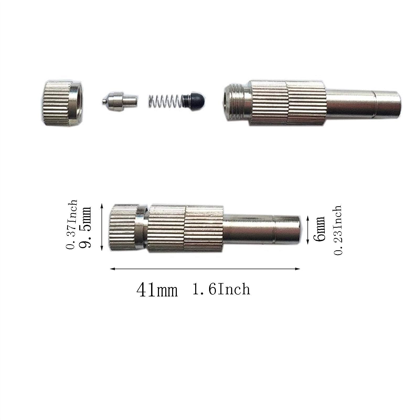 Cabezales de nebulización de conexión rápida de 6 mm, 30 boquillas de nebulización para sistema de refrigeración, boquillas de nebulización de agua, boquillas de rociado de latón para patio y jardín