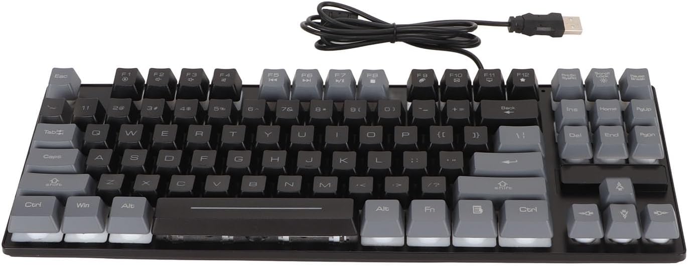 Complex Key Keyboard Mechanical Gaming Keyboard, RGB Colorful Backlit Compact Keyboard, 87 ...