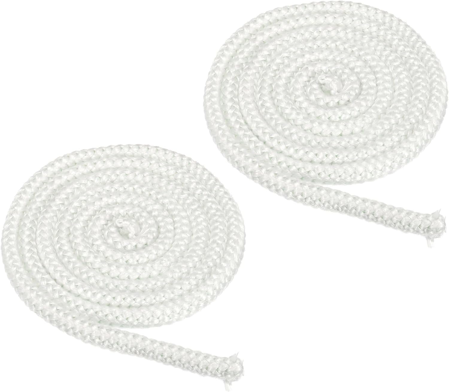 PATIKIL 9/16" x 98" Wood Stove Gasket, 2Pcs Fiberglass Round High-Temperature Resistance Seal Rope Replacement for Stoves Fireplace Door, White