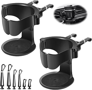 2 soportes para tazas de coche, portavasos para coches, plegable, ajustable, para bebidas, para coches, camiones, caravanas, furgonetas, 85 mm, color negro