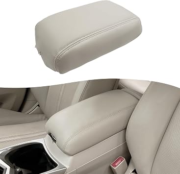 KBH Center Console Armrest Cover Replacement for Cadillac SRX 2010 2011 2012 2013 2014 2015 2016, Car Arm Rest Lid Upholstery, Vinyl Leather, Shale