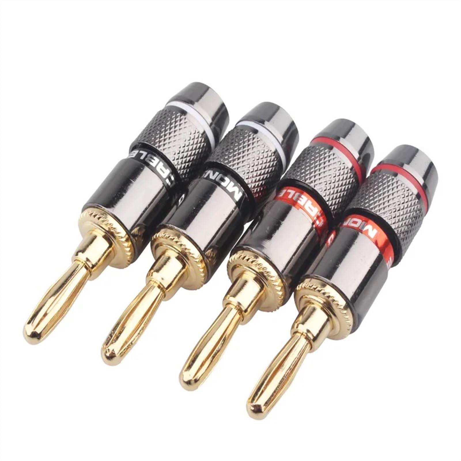 10 sztuk pozłacanych 24 K wtyków bananowych 4 mm z nakrętką do gniazda audio, wtyczka głośnikowa Gun Metal (10 czarny)