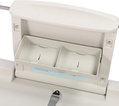 Foldable Wall Changing Station with Safety Belt, Tissue Box and Hook - Ideal Diaper Changing Table for Commercial Bathrooms