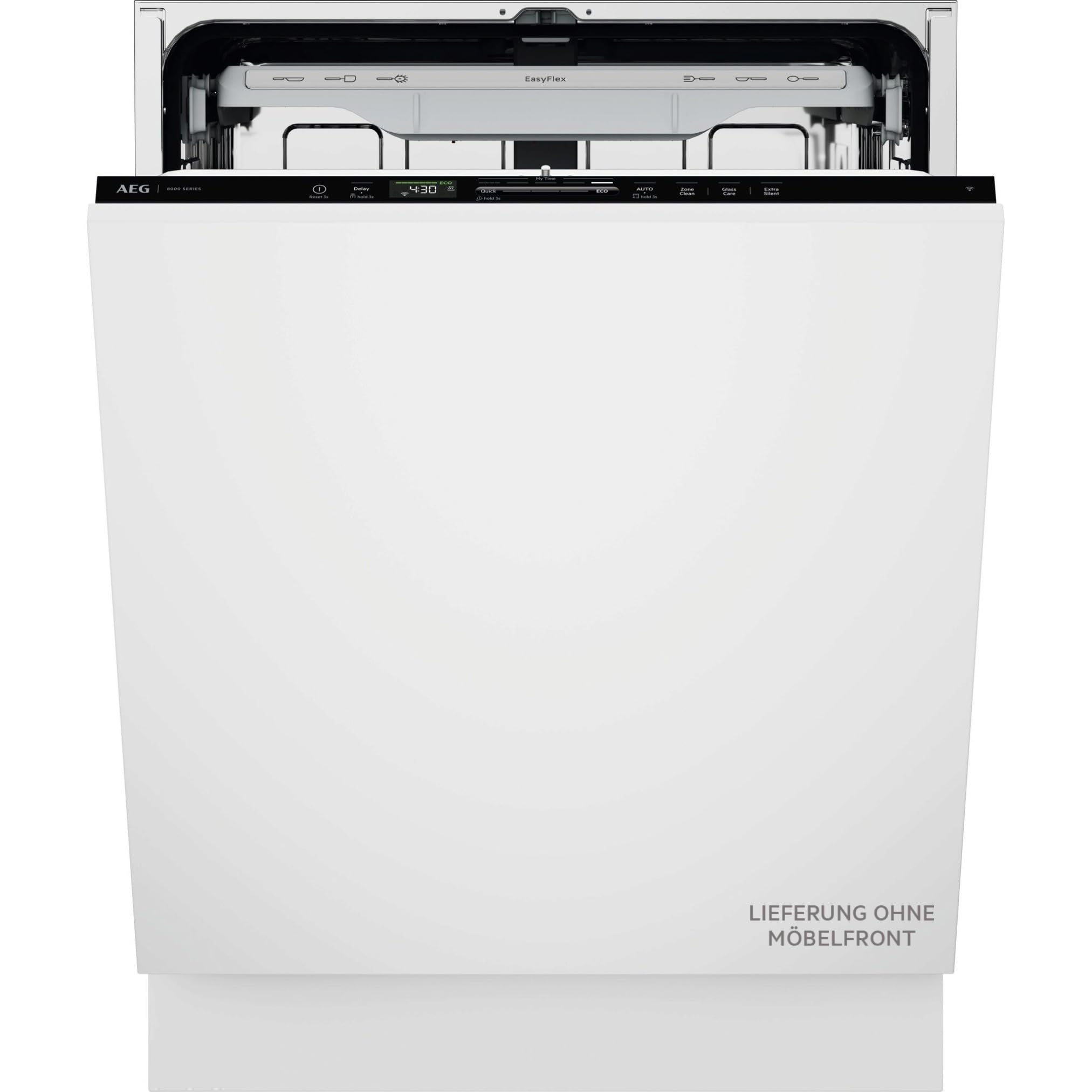 Vollintegrierter AEG 8000 Geschirrspüler, 60cm, smarte WiFi Spülmaschine, vielseitige Körbe & sichere Glasreinigung, 38 dB mit ExtraSilent, Innenbeleuchtung, nur 8,4L Wasserverbrauch, GI8200A2TC