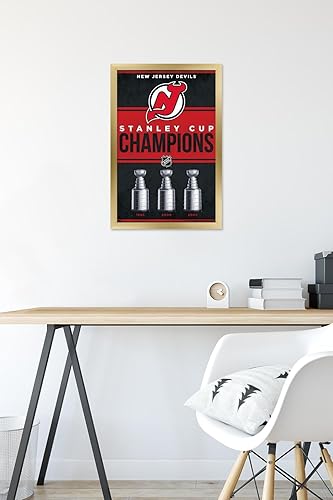 Miniatura 10 de Trends International NHL New Jersey Devils - Póster de pared Champions 23, 14.72 x 22.37 pulgadas, versión premium sin marco