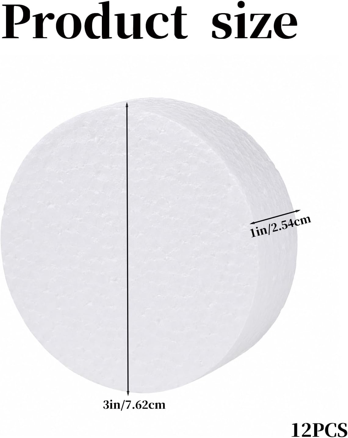 3 Inch Foam Circles for Crafts, 12 Pack 1 Inch Thick Round Foam Circle for DIY Projects, Cakes and Decorations, Sculpture, Modeling, Arts and Crafts Supplies
