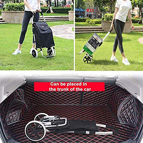 Faltbarer Einkaufstrolley mit 2 Rädern und wasserdichter extra großer Einkaufstasche, robuster Schiebe-/Ziehwagen für einfaches Treppensteigen – ideal für alle Altersgruppen – Bild 5