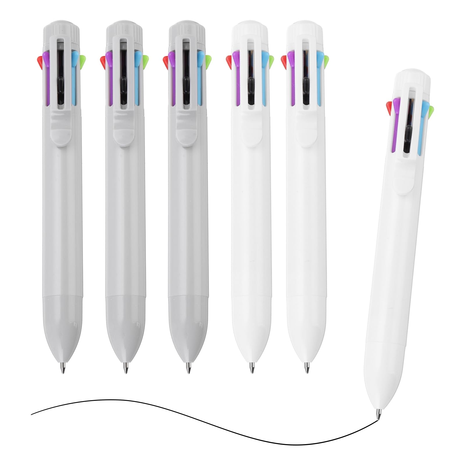 PATIKIL Multicolor Ballpoint Pen, 5Pcs 0.7mm Retractable Fine Point Shuttle Ballpoint Pen Colored Ink Ball Point Pen Supplies for Home Office, 8 Colors
