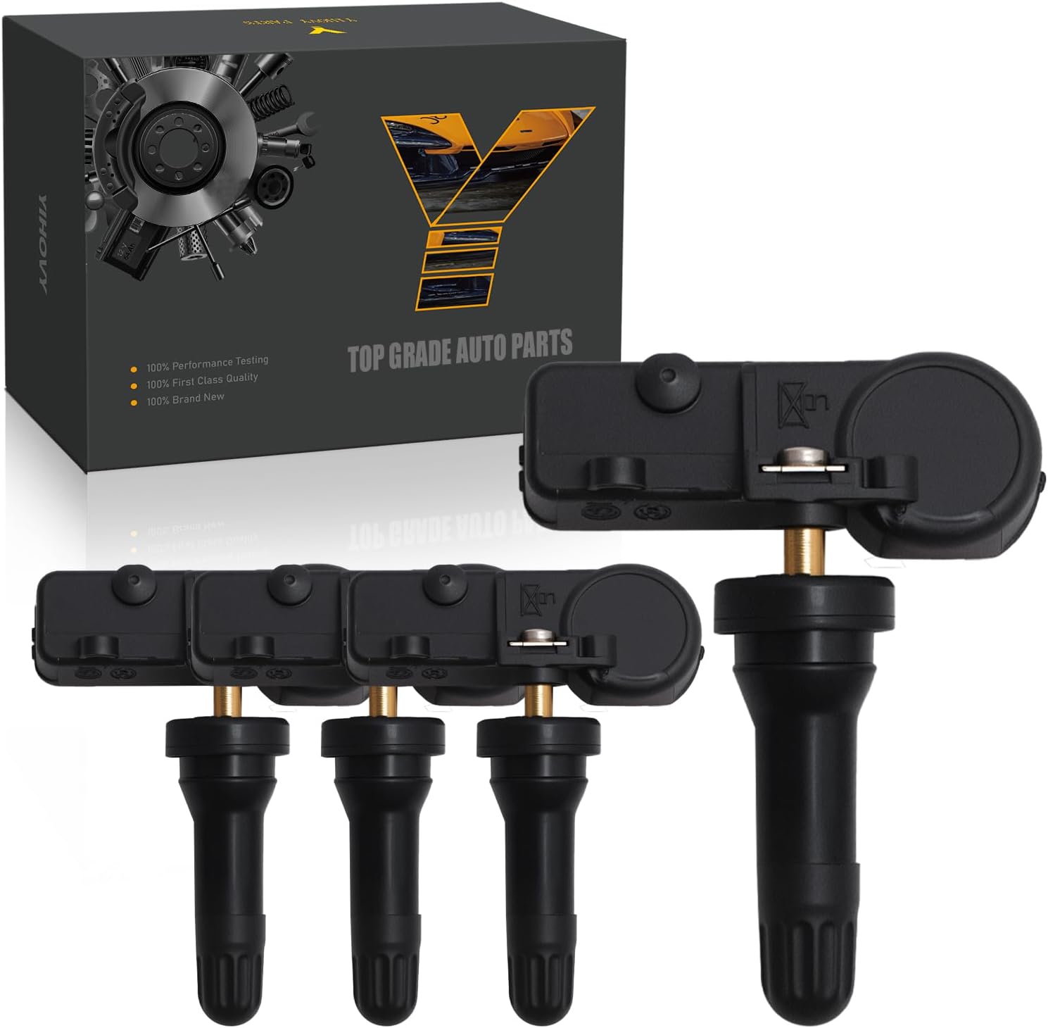 Pre-Programmed TPMS Sensor Tire Pressure Monitoring Sensor 56029398AB fit for Jeep Grand Cherokee Wrangler, fit for Ram 1500 2500, fit for Dodge Challenger Charger Durango Journey - 433MHz (4)