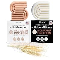 Rice Water Shampoo & Conditioner Set – Solid Shampoo & Conditioner Bar with Protein for Hair Growth, Strengthening Hair & Damage Repair – Paraben, Sulfate & Silicone Free – 2 Pack