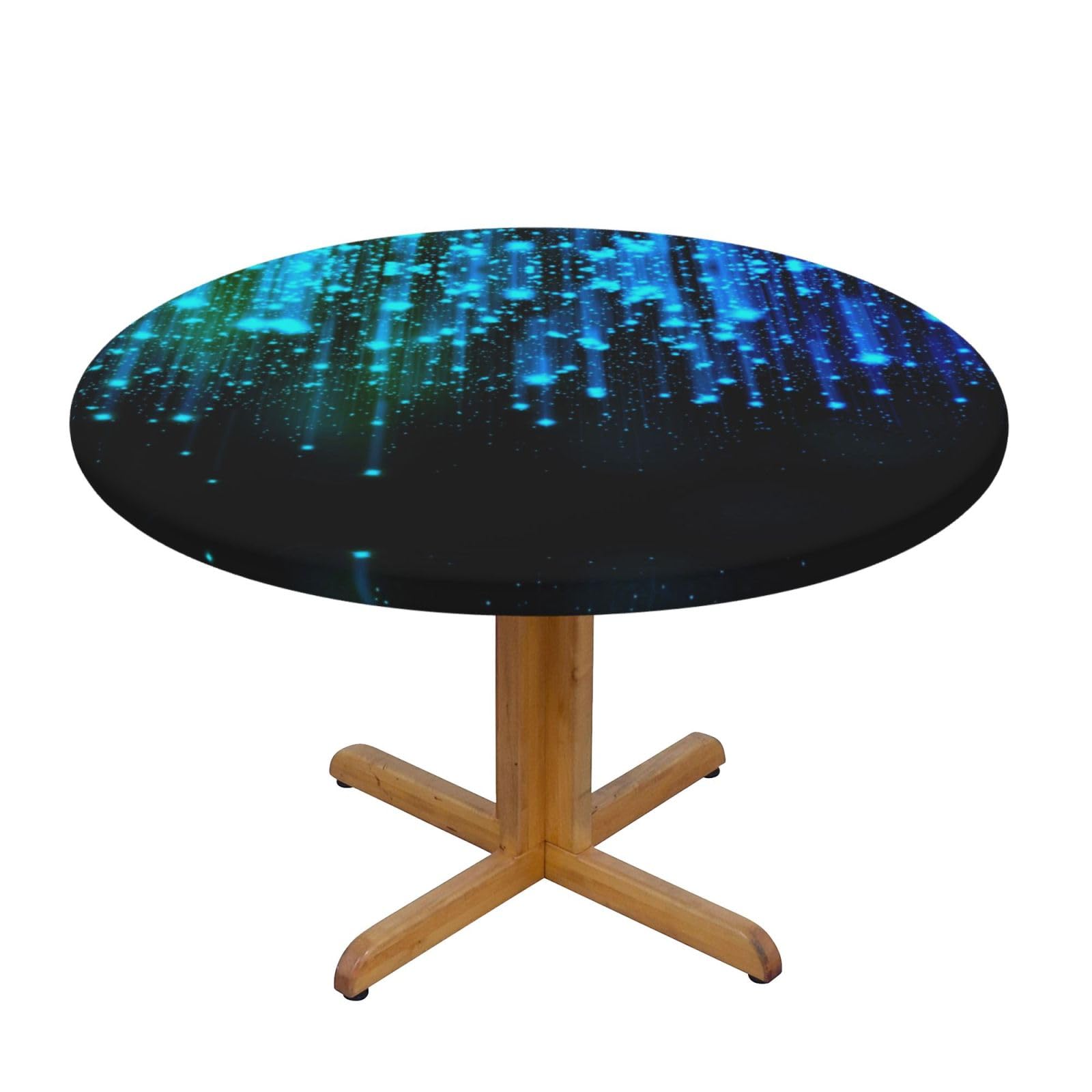 ESNAIUVCD Stars print Waterproof Round Tablecloth,Outdoor Table Cloth with Elastic Edged, Elastic Tablecloth Wipeable, Garden Table Cloth Suitable for sizes 90cm-140cm