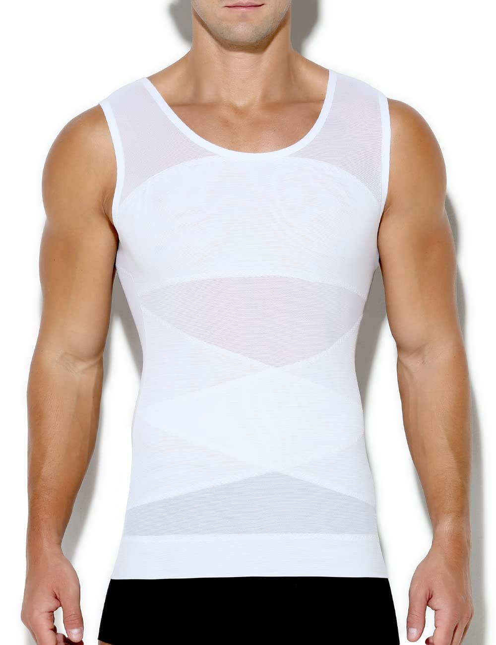 Casey Kevin Débardeur de Compression Homme Maillot de Corps Ventre Plat Homme sans Manche Gainant Minceur sous-vêtements Musculation Sport Top Body Shaper