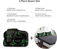 Vista 34 de ROWADALO 5 Pieces Gaming Bedding Set for Boys Gamer Comforter Set Twin Size,Game Controller Comforter for Boys Kids Teen 3D Gamepad Microfiber
