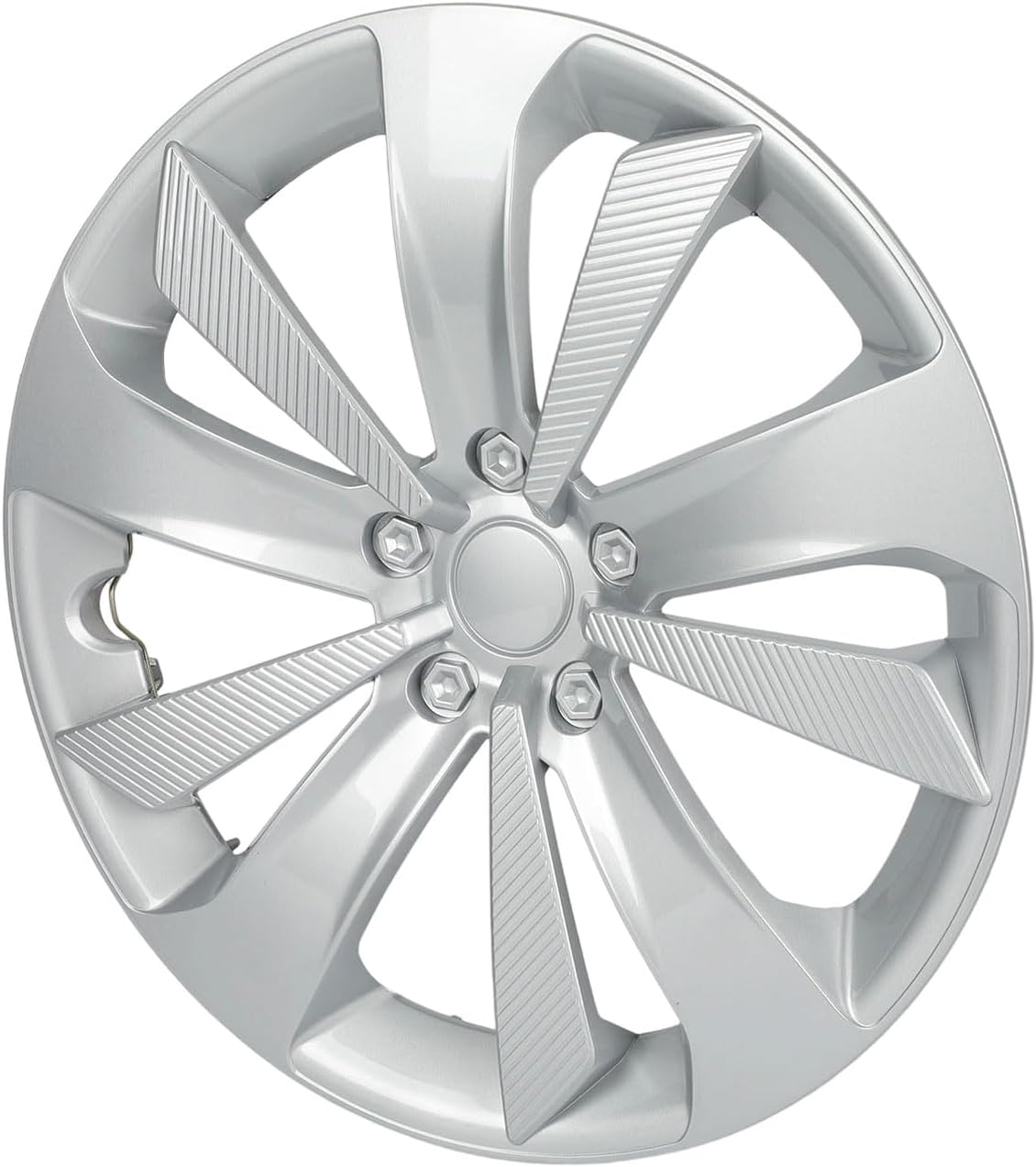 16'' Inch Wheel Rim Cover Hubcap Replacement Wheel Cover Glossy Silver Snap-On Wheel Hub Cap Trim with Metal Retention Ring Fits for Subaru Impreza 2017 2018 2019 2020 2021 2022 2023