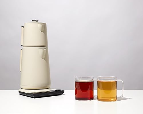 Miniatura 8 de SAKI TeaSmart - Tetera eléctrica turca, tetera eléctrica doble de 110 V, juego de té turco sin BPA de acero inoxidable 304, indicador LED, apagado