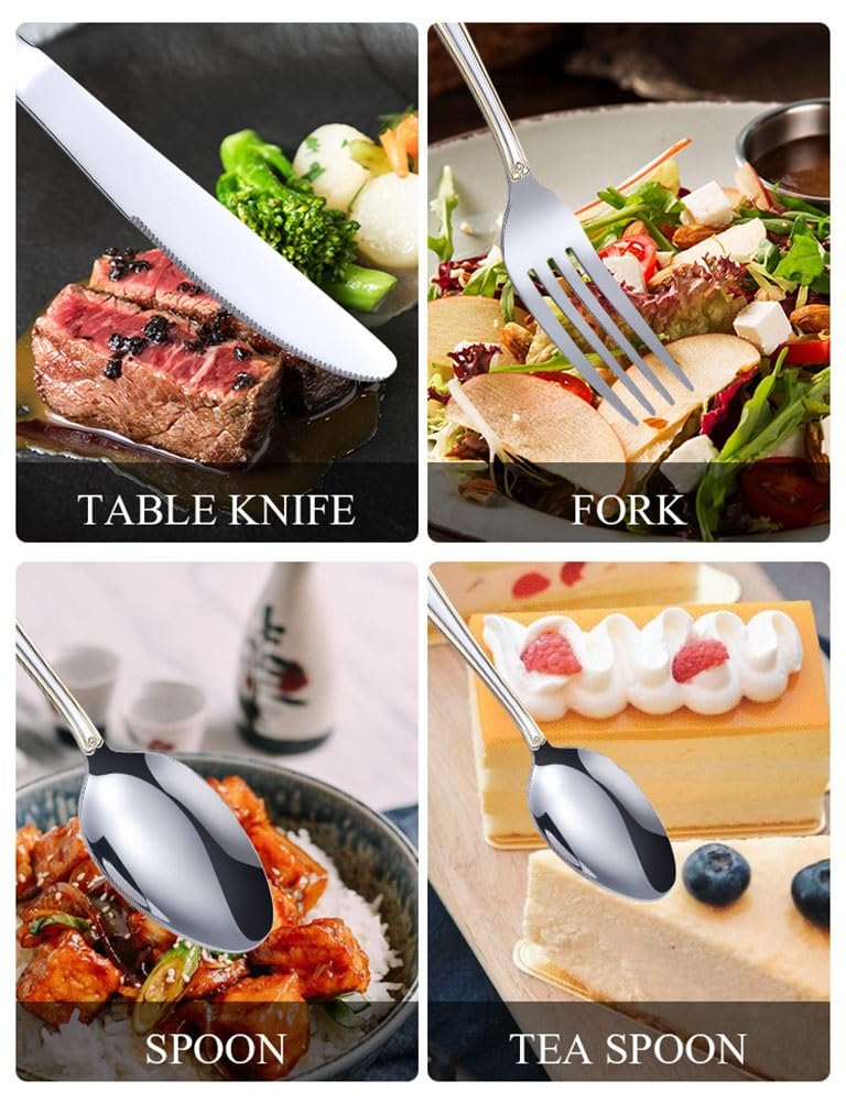 Cuberterías Juego De Cubiertos De Estilo Europeo De 16 Piezas, Juego De Cubiertos De Acero Inoxidable Para 4 Personas, Juego De Cubiertos Occidentales Con Cuchillo/tenedor/cuchara, Apto Para Lavavajil