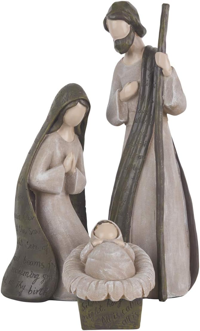 The Nativity Store - Holy Family Silent Night Nativity Set - Manger Scene - Christmas Decorations - Indoor Holiday Decor (3 PC Set)