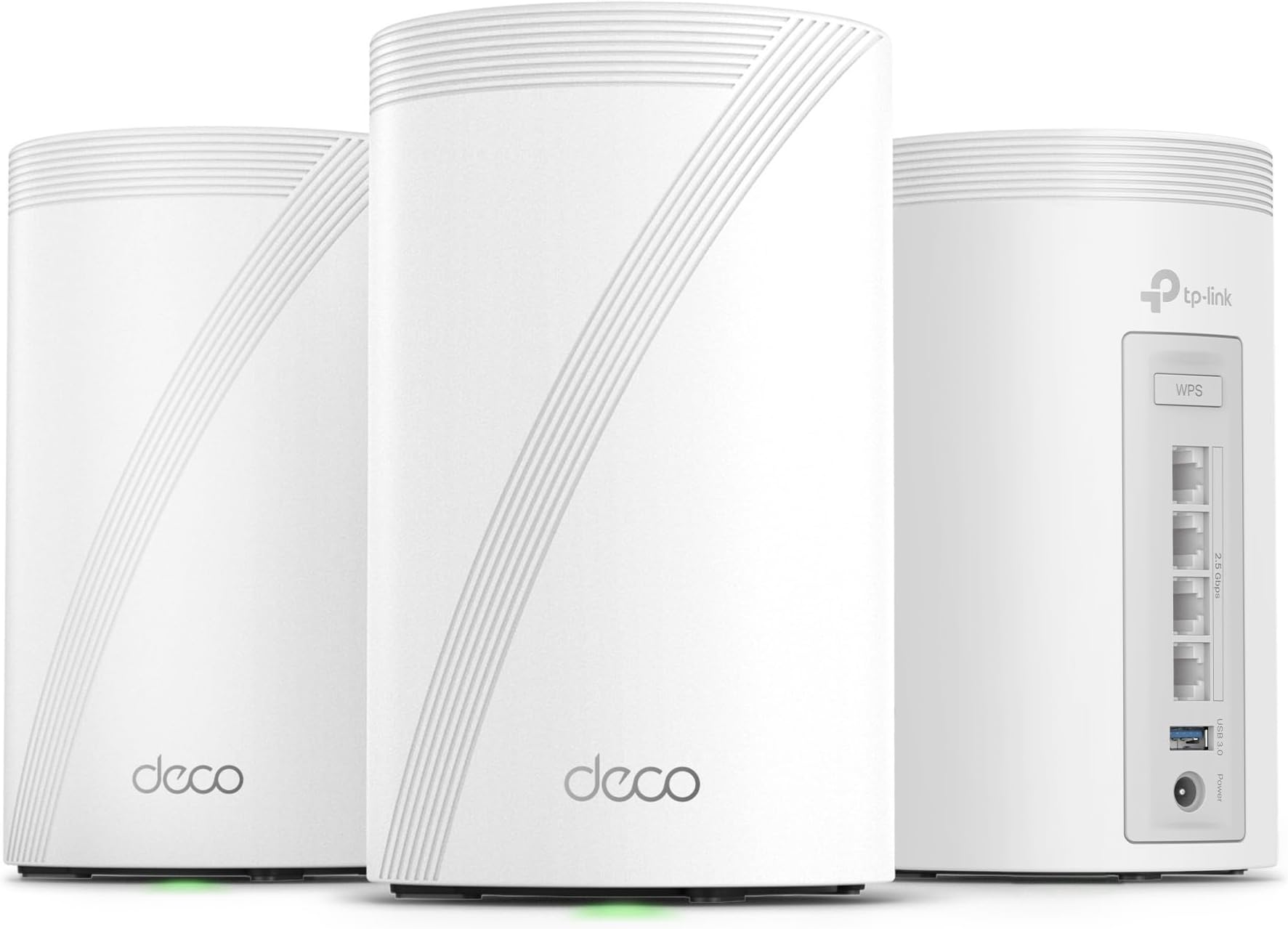 TP-Link Deco 7 Pro BE63 Tri-Band WiFi 7 BE10000 Whole Home Mesh System - 6-Stream 10 Gbps, 4x2.5G Ports Wired Backhaul, 4X Smart Internal Antennas, VPN, HomeShield, Free Expert Support (3-Pack)