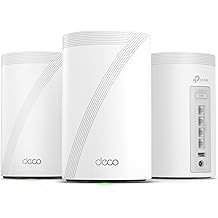 TP-Link Deco 7 Pro BE63 Tri-Band WiFi 7 BE10000 Whole Home Mesh System - 6-Stream 10 Gbps, 4x2.5G Ports Wired Backhaul, 4X Smart Internal Antennas, VPN, HomeShield, Free Expert Support (3-Pack)