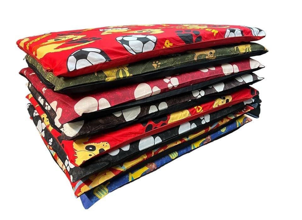 Lyallpur Flat Dog Bed Assorted Colors 3 Fiber Filling Washable Cover (39 x 58 Inches (Large))