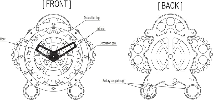 Amazon.co.jp: 歯車時計、動く歯車掛け時計、ヴィンテージ工業用機械