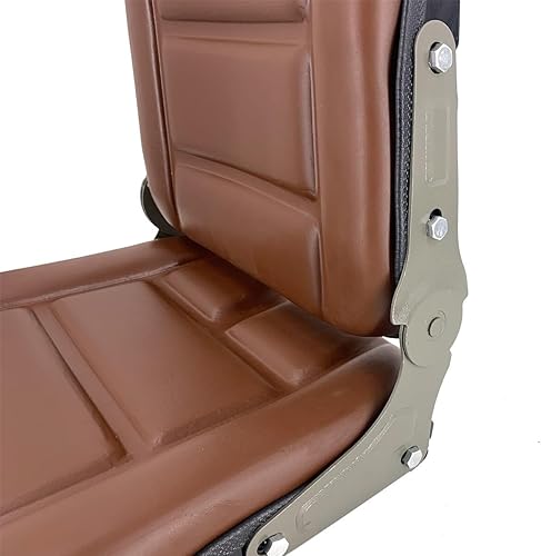 Miniatura 6 de MECCTP Asiento de tractor de suspensión de asiento de montacargas, asiento universal de PVC con ángulo de respaldo ajustable de 140 para carretilla