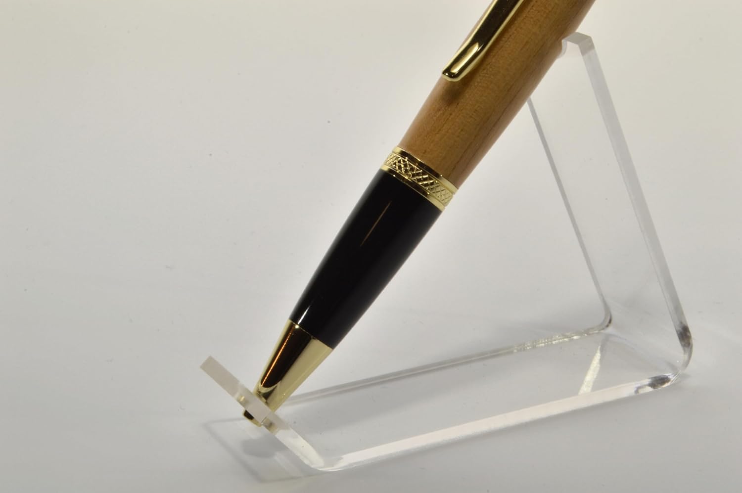 Dodger Stadium Twist Pen in Gold and Black Chrome Made With Wood From The Stadium Seats of Dodger Stadium