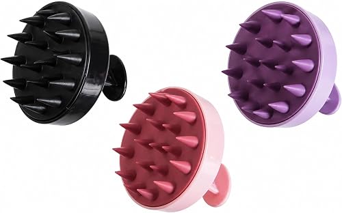1 Silicone Scalp Massager Shampoo Brush with Soft. Bristles Mix colours | Scalp Stimulation, Wet & Dry Use, Handle, Hair Growth Aid