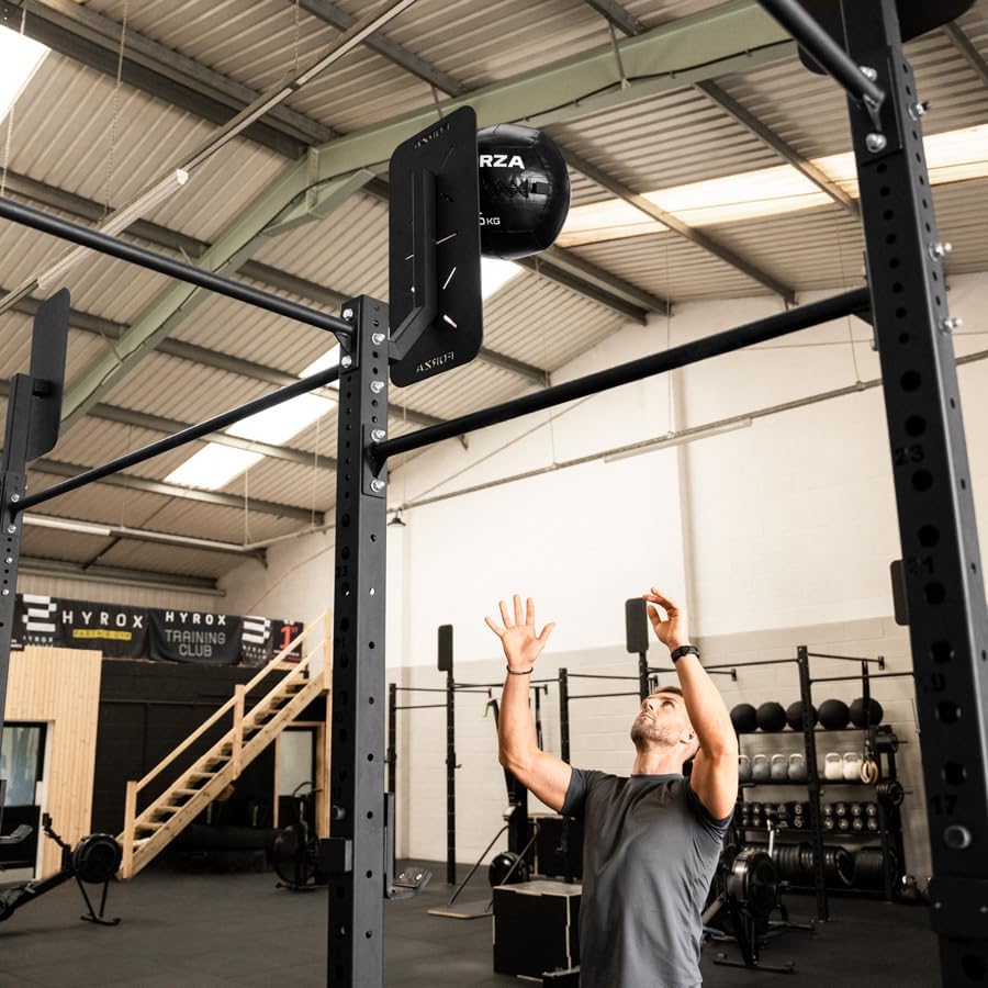 FORZA Wall Ball Target | Single & Double Heavy-Duty Plates for Wall Ball Training – Scratch-Resistant Matte Black Finish – Official Heights for Men & Women