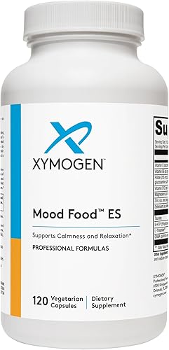 XYMOGEN Mood Food ES - Apoya la calma, la relajación y un estado de ánimo saludable con folato activo, vitaminas B, 5-HTP, GABA, minerales,