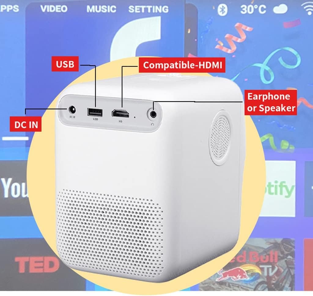 T2 Max Projector 1080p Mini Led Portable Full Projector 4k 1920*1080p Keystone Correction for Home ( Color : D ) (D )