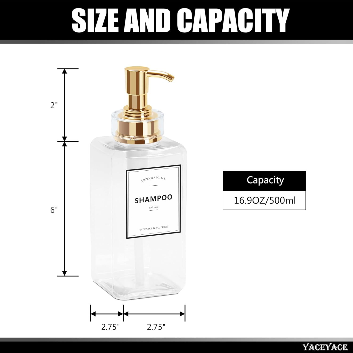 Clear Shampoo and Conditioner Dispenser, 16.9oz Set of 3 image 3