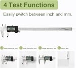 Digital Caliper 0-12"/300mm Measuring Tool with Metal Ruler, Micrometer Caliper with Auto-Off Feature, Interchangeable Between inches and millimeters for DIY/Household and 3D Printing, Black