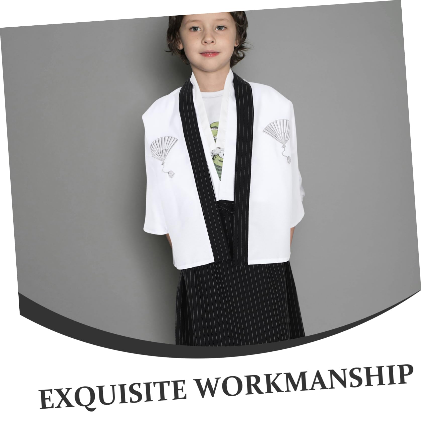 VALICLUD 3st Traditioneller Kimono Für Jungen-kimono-performance-kostüm Performance-zubehör Kimonos Für Japanische Jungen Männer in -uniform -kimono Polyester