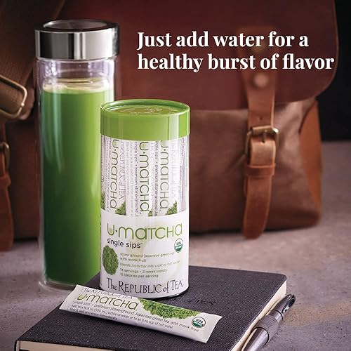 Miniatura 4 de The Republic of Tea U-Matcha orgánico - Sips individuales, 50 porciones individuales de matcha instantáneo prémium