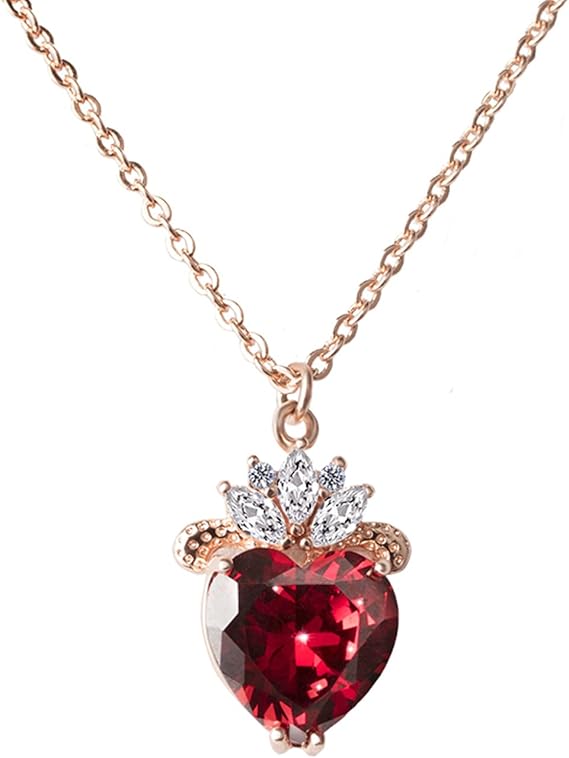 Amazon Co Jp Queen Of Hearts Evie ネックレス レッドハート ファッションジュエリー ハロウィン クリスマス 誕生日ギフト 彼女に 合金 キュービックジルコニア おもちゃ