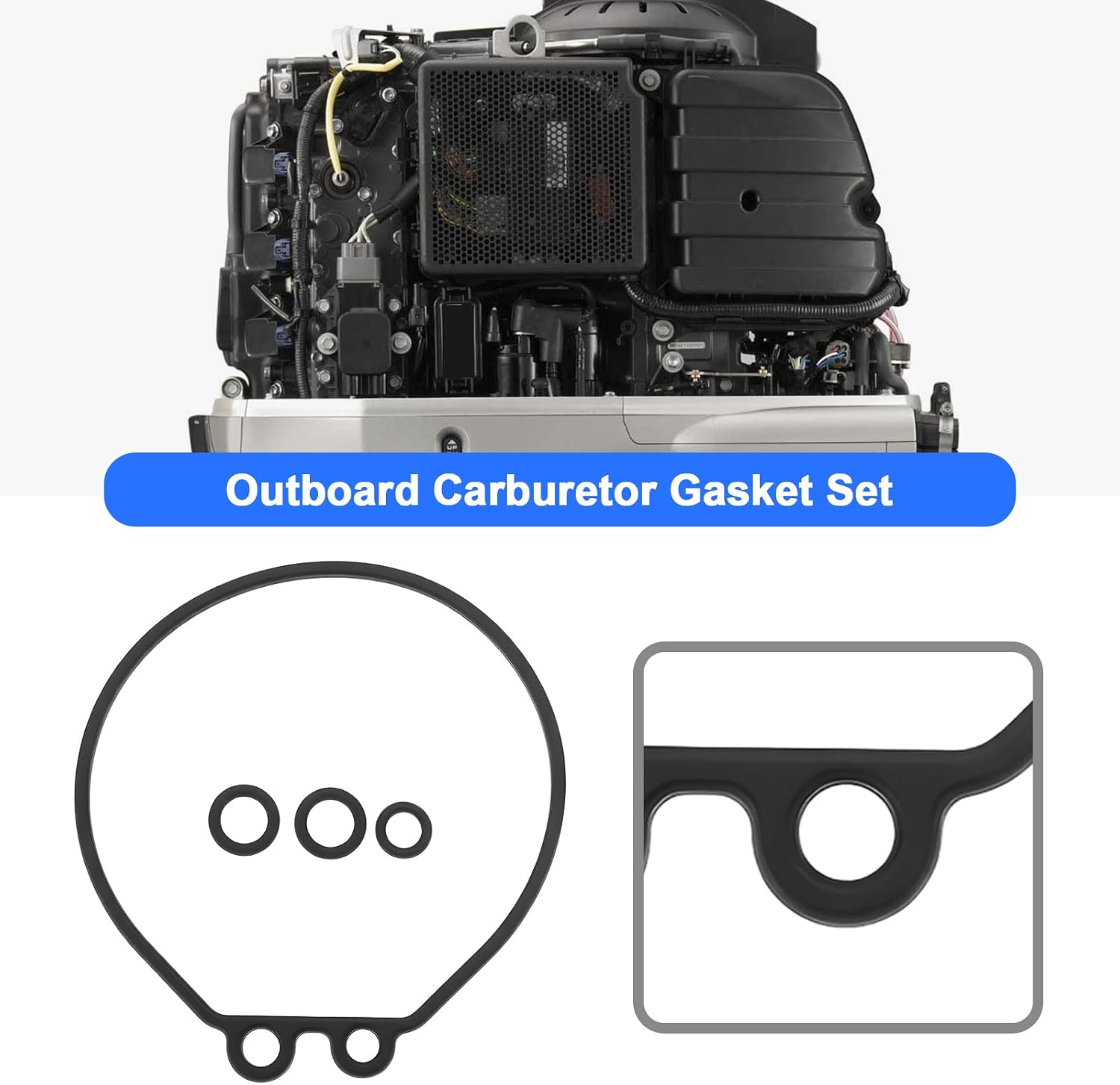 OTOTEC 1 Set Outboard Carburetor Gasket Set 16010-ZV4-005 Compatible with Honda 9.9/15/20/25/30/40/50/75/90 HP