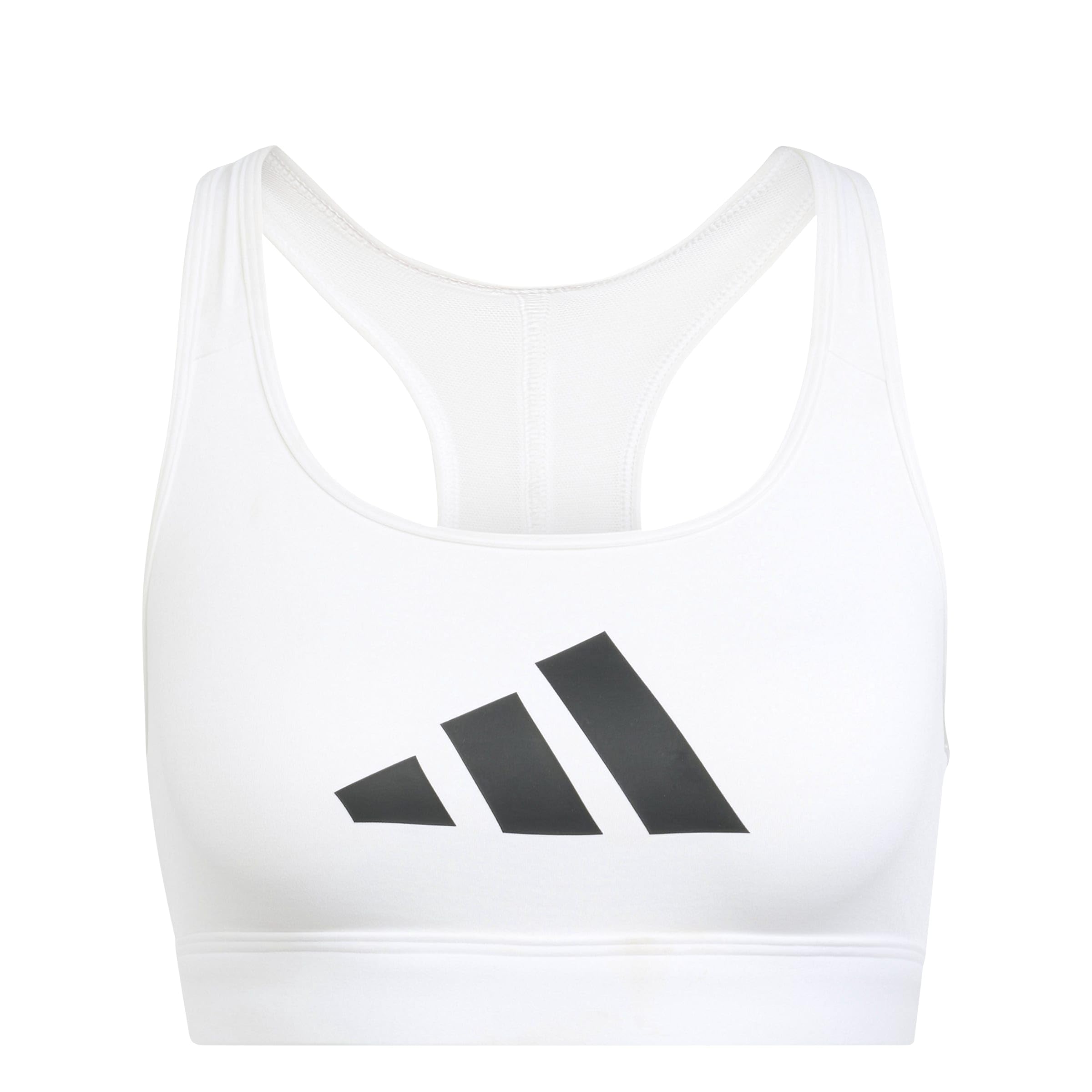 adidas Womens Training Workout Essentials Medium Support Bra, White, Size Xs, Women