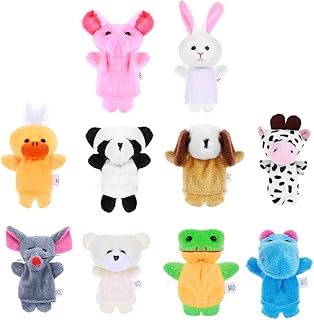 BESPORTBLE 10 pcs Finger Puppets for Toddlers Cartoon Animal Finger Puppets Soft Cotton Finger Puppets for Easter Decoration Kids Adults School Reward Party Favors Animal Puppets