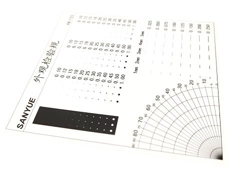 Size Estimation Chart SEC Stain Contrast Scratch Dirt Defect Flaw Inspection Compare Diameter (1)