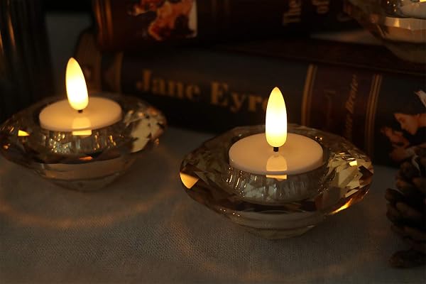 Eldnacele 6PCS Battery Operated Flameless LED Tea Light with 6H Timer, Flickering Flameless Electric Tealight Candles, 3D Wick Realistic Votive Led Candles for Wedding Festival Decor, 1.5’’x1.8’’ - 3