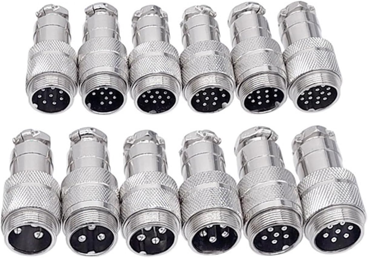 5PCS GX20D Docking Connector Male/Female 20mm Push-Pull Circular Connectors 2Pin3/4/5/6/7/8/9pin/10/12/14/15pin GX20(GX20 Female Plug,2P)
