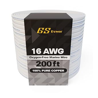 GS Power 16 AWG Duplex Marine Wire - 200 Ft Tinned Copper Boat Wiring