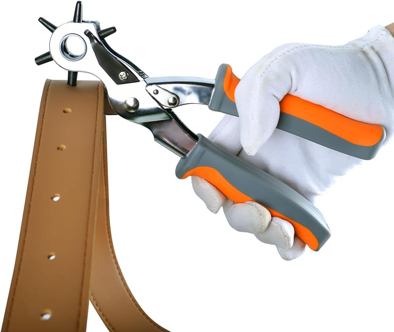 Leather Hole Punch, BILLION GOLD Heavy-Duty Belt Hole Puncher