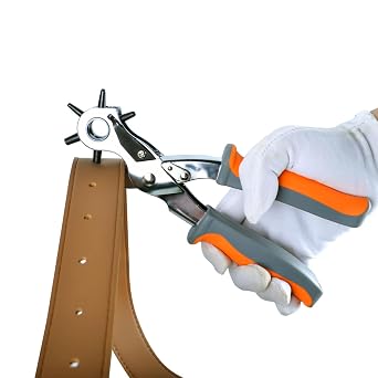 Leather Hole Punch, BILLION GOLD Heavy-Duty Belt Hole Puncher