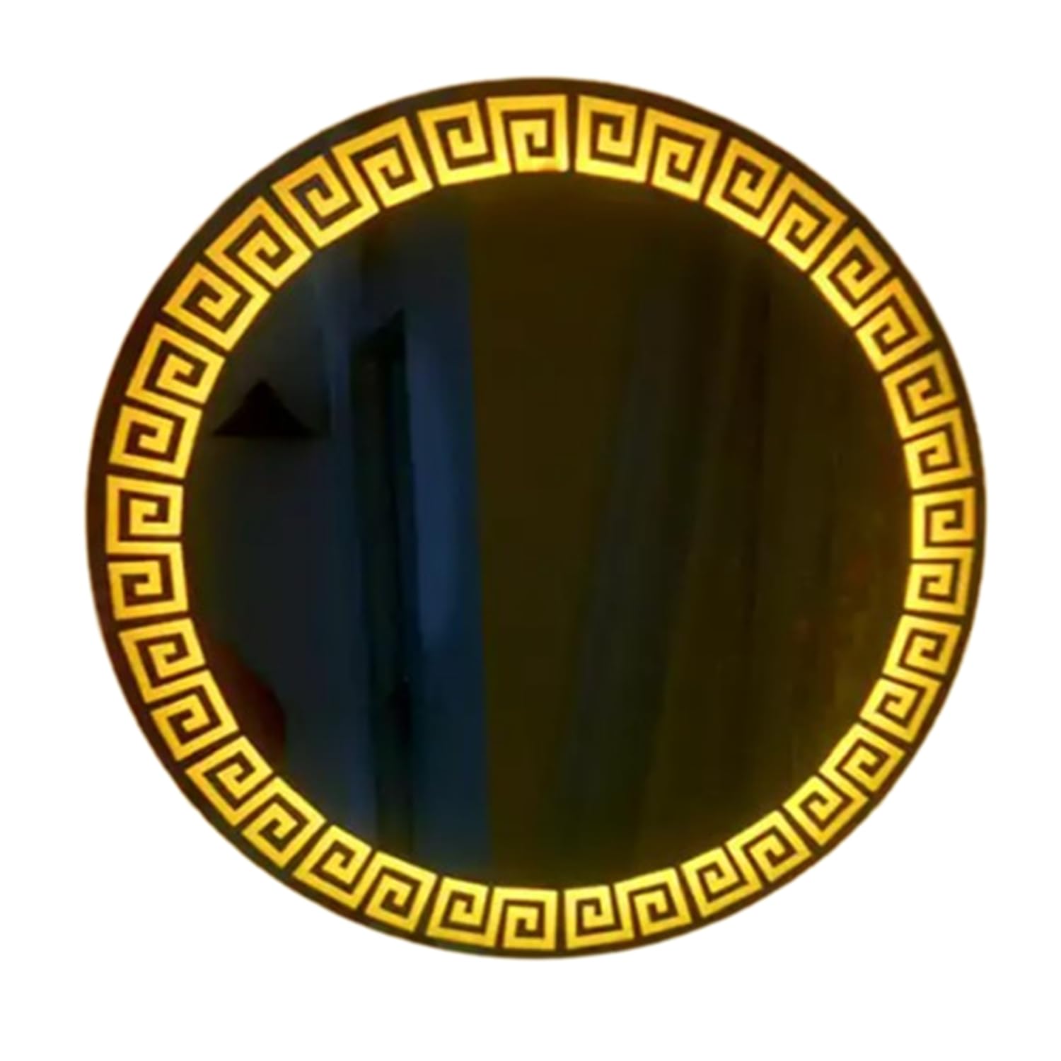 Biznest Silver Round Zig Zag Bathroom Led Mirror Lights Illuminated Demister Pad Antifog Touch (60X60cm)