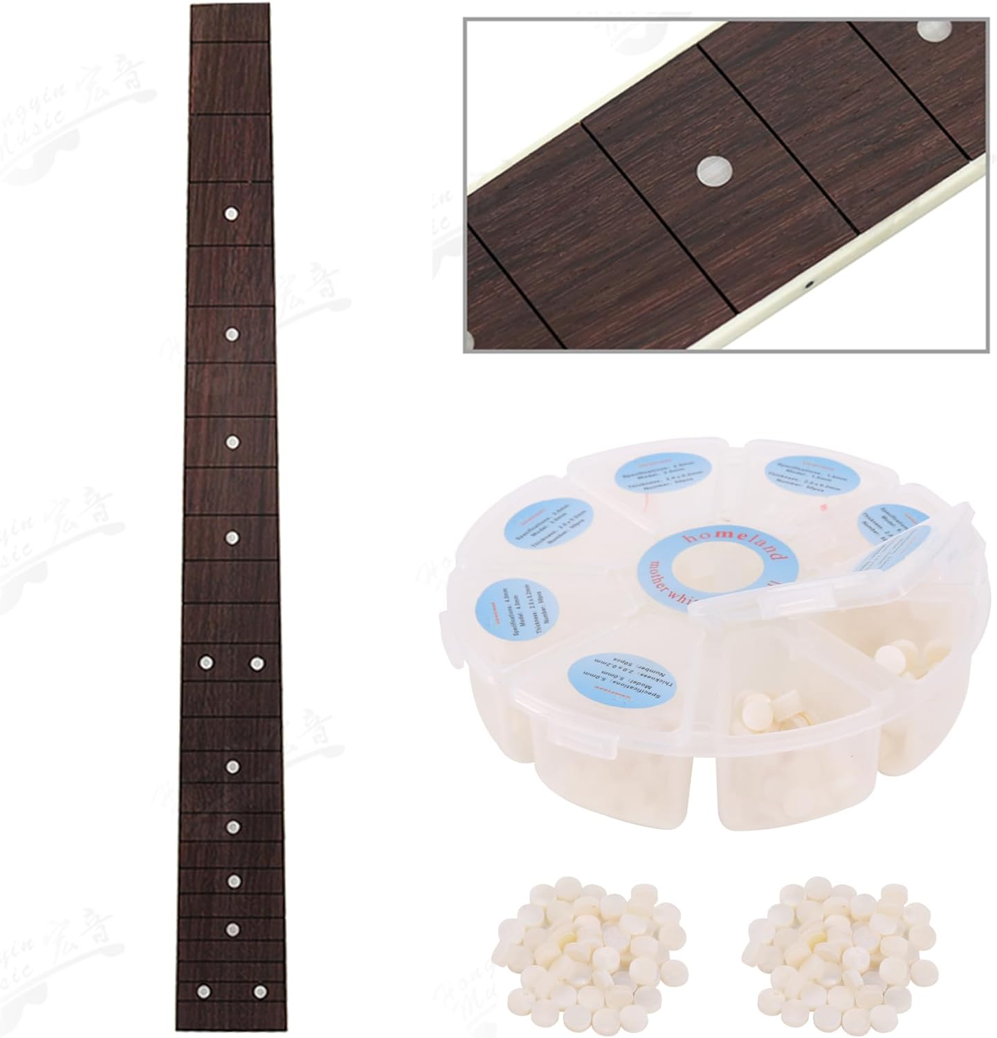 BQLZR Guitar Fretboard Inlay Dots White Shell 1.5 2 3 4 5 5.5 6 6.3mm Dia Pack of 400